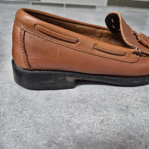 7 Bass Weejuns Marietta ll Brown Leather Tassel Kiltie Loafers - Picture 11 of 13